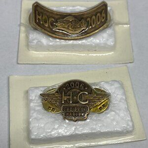 Lot of 2 Vintage Harley-Davidson of HOG Pins Goldtone